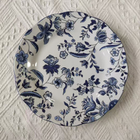 Assiettes de table en porcelaine fine pour événements de mariage, personnalisées, motif floral violet lavande, assiette de présentation en céramique