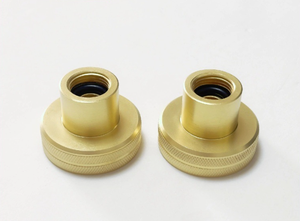 Customized <strong>Brass</strong> Metal <strong>Parts</strong> with a Golden Knurled Appearance, Connecting and Sealing <strong>Brass</strong> Joints Adapter - Product Image 3