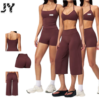 Nouvel Arrivage JY – Ensemble 4 Pièces Femme : Veste de Sport Respirante et Solide, Legging Taille Haute, Tenue de Yoga pour Femme