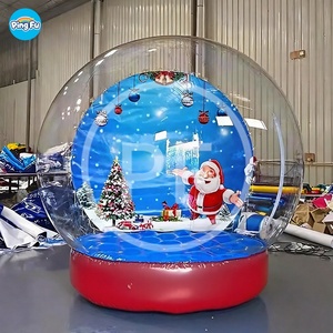 热卖定制蓝色圣诞充气雪球摄影亭巨型充气雪球B-ubble House用于装饰 - Product Image 3