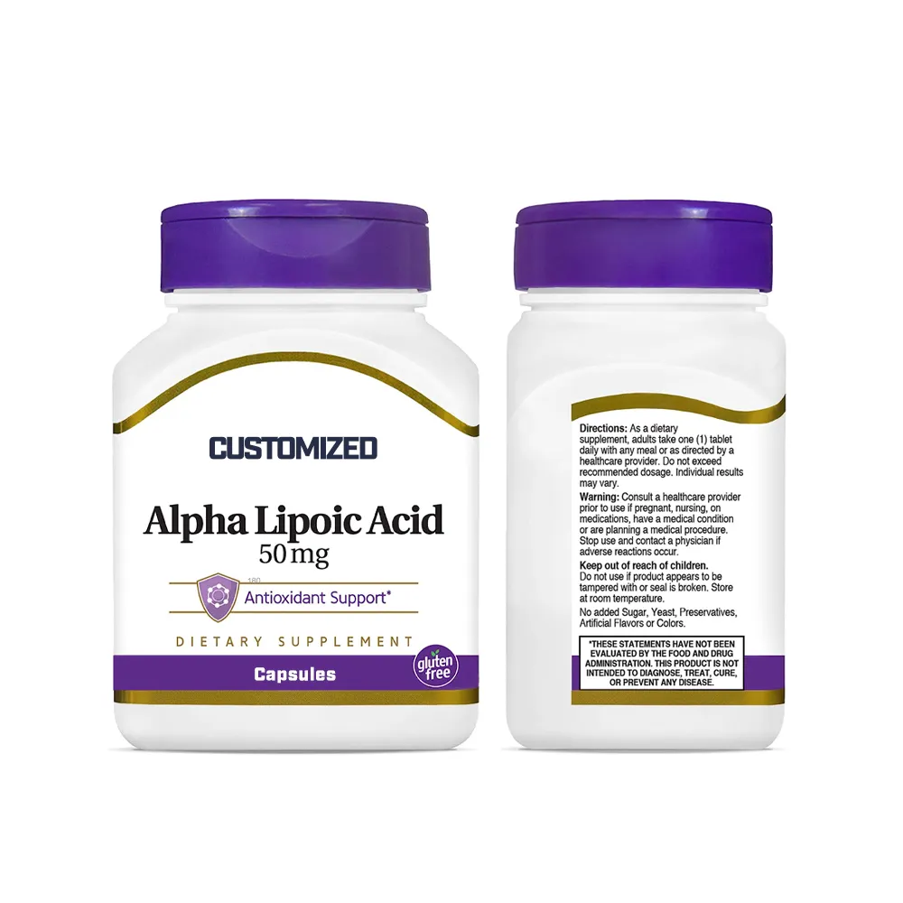 Cápsulas de ácido alfa lipoico, suplemento alimenticio de belleza, Ala 600 MG