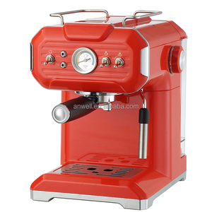 Cafetera Espresso Retro ANWELL de 20 Bares con Espumador de Leche y Manómetro, Tanque de 1.5L, 1350W, Semiautomática, OEM para Uso Doméstico - Product Image 4