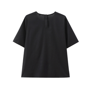 Kadınlar için Bisiklet Yaka Kısa Kollu Siyah Renk Çok Satan Günlük Moda Yazlık Bluzlar - Product Image 2