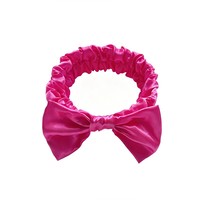 Bandeau élastique en satin uni avec nœud, style européen et américain, pour femme, idéal pour le lavage du visage, le maquillage, l'usage quotidien et les fêtes, personnalisable avec logo – Grande Vente