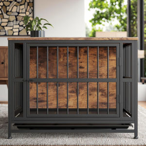 Hölzerne Hunde kisten möbel Modernes Design Hochleistungs-Hundehütte für mittelgroße/große Hunde Wohnzimmer im Innenbereich Verwenden Sie 2 Türen abnehmbar - Product Image 4