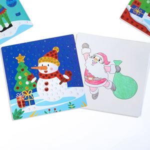 Activités créatives pour tout-petits, cadeau idéal pour le Nouvel An, autocollants 3D en EVA pailletés, thème de Noël, cartes à colorier - Product Image 3