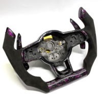 Volant en fibre de carbone Passat B5 en stock pour Jetta Polo Skoda Octavia Superb Golf MK4 Sharan SEAT Leon à fond plat