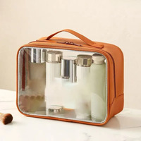 2025 étanche clair PVC sac cosmétique personnalisé maquillage pochette clair petit voyage Mini mode sac de maquillage en plastique avec fermeture éclair