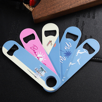 Ouvre-bouteille de bière en métal d'usine ouvre-bouteille en acier inoxydable personnalisé ouvre-bouteille imprimé à sublimation rose avec logo personnalisé