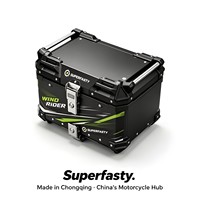 Coffre de moto en aluminium durable, étanche, personnalisé, robuste, verrouillable, 55L, anti-poussière, boîte de rangement universelle, montage léger