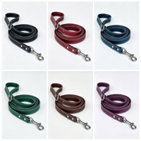 Leder-Hundeleine 100% Echtes Rindsleder Haustier-Gehleine Weiche Komfortable Welpenleine mit Drehverschluss Individuelles Logo