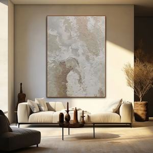 Arte Original Hecho a Mano, Estilo Wabi Sabi Neutral, Tono Tierra, Textura de Yeso, Pintura Moderna para Decoración de Paredes del Hogar y Galerías - Product Image 4