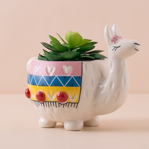 Nouveau Design Mignon <span class=keywords><strong>Petit</strong></span> <span class=keywords><strong>Pas</strong></span> <span class=keywords><strong>Cher</strong></span> Dessin Animé Animal Chameau Tient Des Conceptions En Céramique Pots <span class=keywords><strong>De</strong></span> Fleurs - Product Image 3