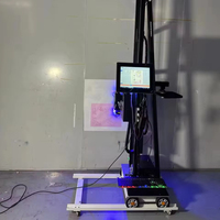 Rel roda semua dalam satu mesin cetak dinding UV pencetak dinding vertikal 3D Printer lukisan dinding latar belakang 3D