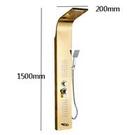 Panneaux de douche LED muraux en acier inoxydable à cascade, colonne de douche dorée, ensemble de panneaux de douche pour salle de bain, vente chaude