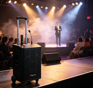 15" 3-Way Trolley <b>Speaker</b> With Dual <b>Wireless</b> Mics for FM & Recording Rechargeable Battery Plastic for <b>Outdoor</b> Live Events 15-Inc - Product Image 5