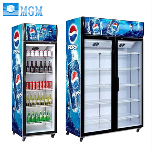 Refrigerador <span class=keywords><strong>Pepsi</strong></span> Comercial de Acero Inoxidable de Una Sola Temperatura con Enfriamiento Directo, Iluminación LED y Puerta de Vidrio para Exhibición de Bebidas - Product Image 1
