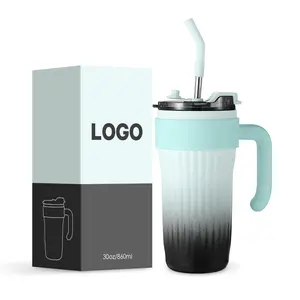 New Design 860ML Stainless Steel Vacuum Insulated Tumbler MUG With Lid And Straw For Water Iced Tea Or Coffee