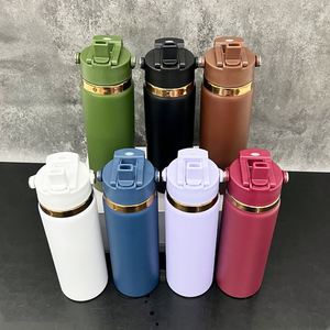 แก้วน้ำกีฬาแบบพับได้อเนกประสงค์ 2-in-1 รุ่นใหม่ ขนาด 20 ออนซ์  ผิวเคลือบสีทองแดง  ฐานสแตนเลส สำหรับสลักเลเซอร์ - Product Image 2