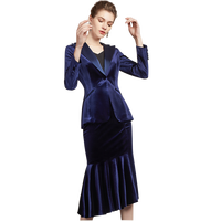 Costumes de luxe pour femmes avec logo personnalisé, ensembles d'église, jupes et vestes longueur genou, tenues de travail formelles pour femmes dirigeantes