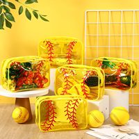 Sac de rangement transparent en PVC JOYSUN pour softball et baseball, grande capacité, sac de voyage pour articles de toilette et cosmétiques