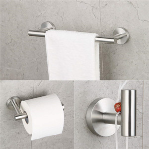 Porte-serviettes en acier inoxydable argenté au design moderne Ensemble d'accessoires <span class=keywords><strong>de</strong></span> <span class=keywords><strong>salle</strong></span> <span class=keywords><strong>de</strong></span> <span class=keywords><strong>bain</strong></span> 3 pièces Matériel d'application d'hôtel mural - Product Image 3