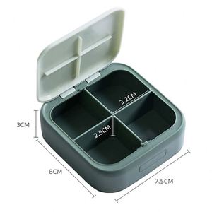 Nouvelle boîte à pilules de voyage carrée colorée à 4 compartiments - Product Image 2
