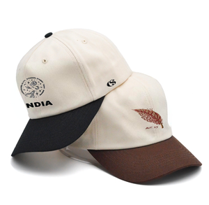 5P, двухцветная Кепка для папы | Неструктурированная 3D вышивка | OEM, оптовая продажа, регулируемая - Product Image 1