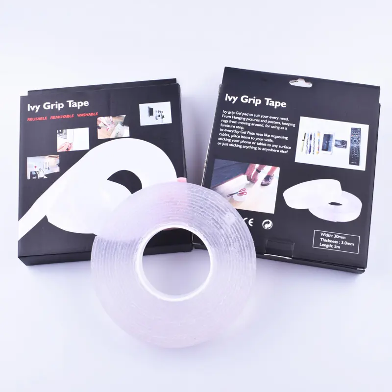 โปร่งใส Gel Tape เทปติดตั้งเทป Sticky Anti-Slip Gel Reusable Clear Anti Slip Gel Strips Grip เทป