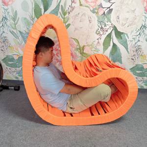 Eventfur New Leisure Wood Frame Traditional Tufted Synthetic Leather <strong>Rock</strong> Hide Comfortable Sofa Chair for Hotel Apartment Mall - Product Image 4