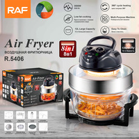Friteuse à air multifonctionnelle en verre Raf 12L+5L avec grille, four à air fryer