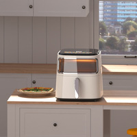 Friteuse à air multifonctionnelle avec écran LCD, capacité de 6,5 L, en plastique, pour usage domestique, avec protection contre la surchauffe