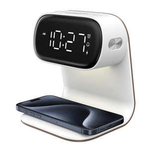 Luminária de Mesa LED Moderna e Criativa com Carregamento Sem Fio, Carregamento Rápido, Despertador, Alimentada por Bateria, Nova Luz Noturna Quente Branca - Product Image 5