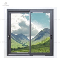 Ventana corredera de aluminio Ventanas corredizas de aluminio de doble acristalamiento Ventana de aluminio de vidrio de bajo costo