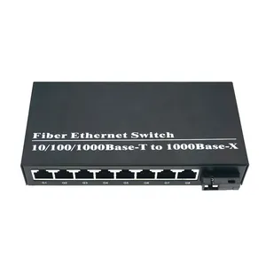Fabrieksprijs 1000M Enkele Vezel 20Km Ethernet Fiber Switch 1 Fiber Port 8 Rj45