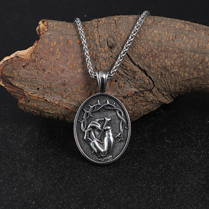 Stainless Steel <b>Cross</b> Pendant Necklace Men's Hip Hop Motorcycle Style SP1029 - Product Image 2