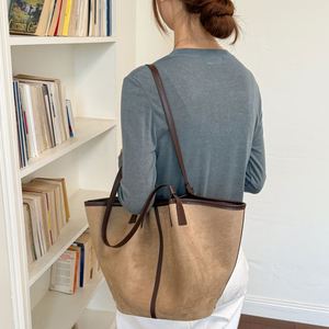 Wholesale PU Leather Tote <b>Bag</b> <b>Women</b> Large Capacity Shoulder Handbag with Matching <b>Pouch</b> <b>for</b> Work Travel - Product Image 5