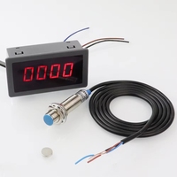 ZYSY Tachometer Frekuensi Digital Tinggi 0.56 "4 LED DC 8-24V Pengukur Kecepatan Motor Mobil Penguji RPM 10-9999RPM
