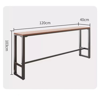 Ensemble table et chaises en bois à pieds hauts, anti-corrosion, pour extérieur, modèle 1214, bande étroite, pour balcon et terrasse