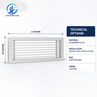 Grille diffuseur linéaire en alliage d'aluminium moderne personnalisable, classe A, résistante au feu, pour alimentation et retour HVAC