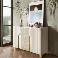 Buffet en bois crème et marbre de luxe haut de gamme, meuble multifonctionnel moderne pour cuisine, salle à manger, salon, écologique
