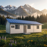 WELLCAMP Maison de Montagne Moderne en Structure Acier Préfabriquée Villa Appartement Maison de Vacances Luxe 2 Chambres Imperméable Durable pour Complexes Hôteliers