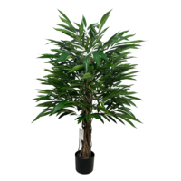 Arbre artificiel en feuilles de bambou et saule artificiel de 120cm Faux décoration de jardin d'intérieur avec pot en plastique Catégorie de produit Plante artificielle