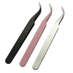 Pince à épiler en acier inoxydable personnalisable pour extensions de cils Pointe pointue à prise solide pour outil en fibre de cils à volume incurvé - Product Image 1