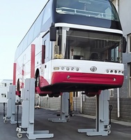 Pont élévateur hydraulique sans fil robuste à 4 poteaux pour camions - Élévateur mobile à 4 colonnes / Élévateur polyvalent, capacité 30T, hauteur de levage 25-72,8 pouces pour usage commercial