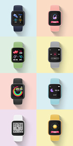 Macaron thể thao xem với vòng đeo tay thông minh chức năng <span class=keywords><strong>Heart</strong></span> Rate Sleep Tracker TFT hiển thị BT Pedometer Tương thích với Android - Product Image 2