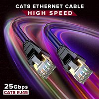 Câble Ethernet plat Cat8 étanche, enterrement Direct 40Gbps SFTP POE réseau Internet Cat 8 cordon prend en charge CAT7A CAT7 CAT6A CAT6 CA
