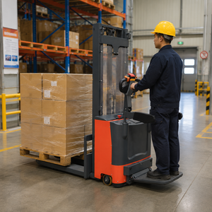 Factory Direct 2.0 Ton Electric Stacker Stand-on Type 1.6 m Lifting Height Pallet Stacker for Warehouse <b>Material</b> <b>Handling</b> - Product Image 3