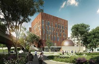 Système de mur-rideau suspendu sec avec contrôle qualité complet et suivi IT pour lamelles en céramique terracotta