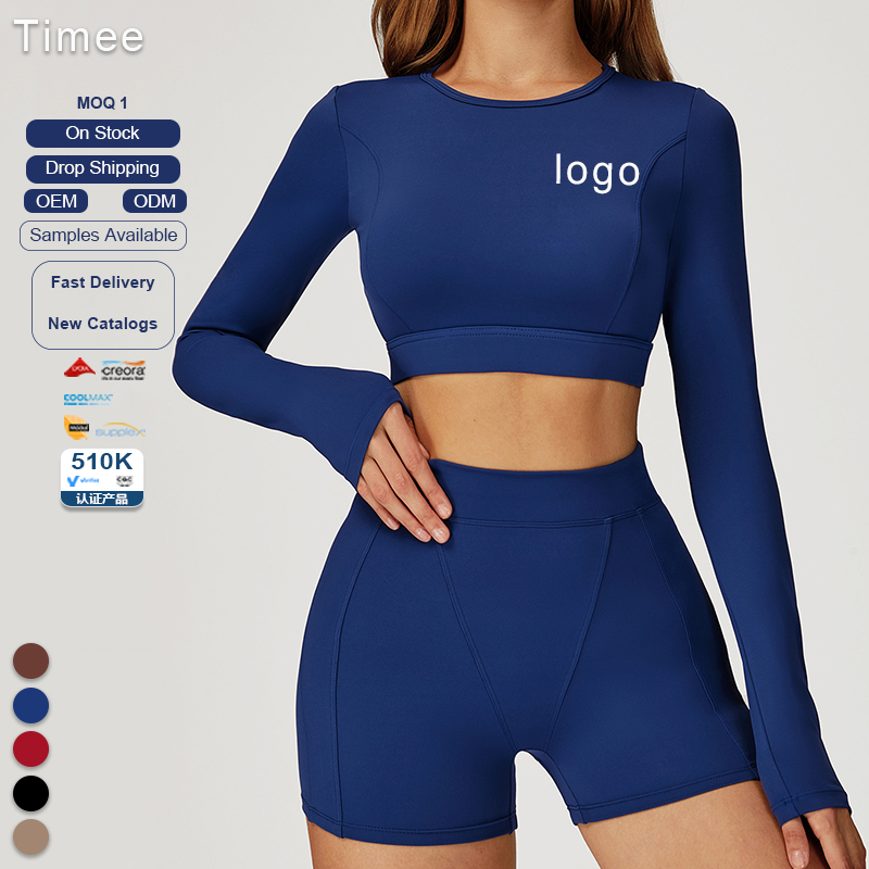 Tight-fitting Yoga Long-sleeved Sports Round-neck Long-sleeved Running Fitness Yoga Top